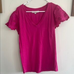LOFT Pink Sleeveless Polo T-Shirt